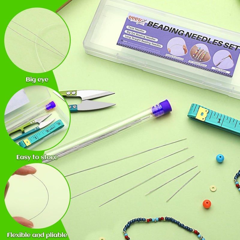 UOOU 30 Pcs Beading Needles Set, 10 Sizes Big Eye Seed Bead Needles, Jewelry Making Supplies Beading Needles for Jewelry Making - Image 3